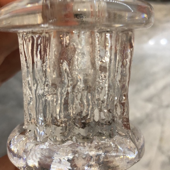 Set of 2 KOSTA BODA RURIK Scandinavian Clear Ice Glass Candlestick holders - Picture 9 of 15